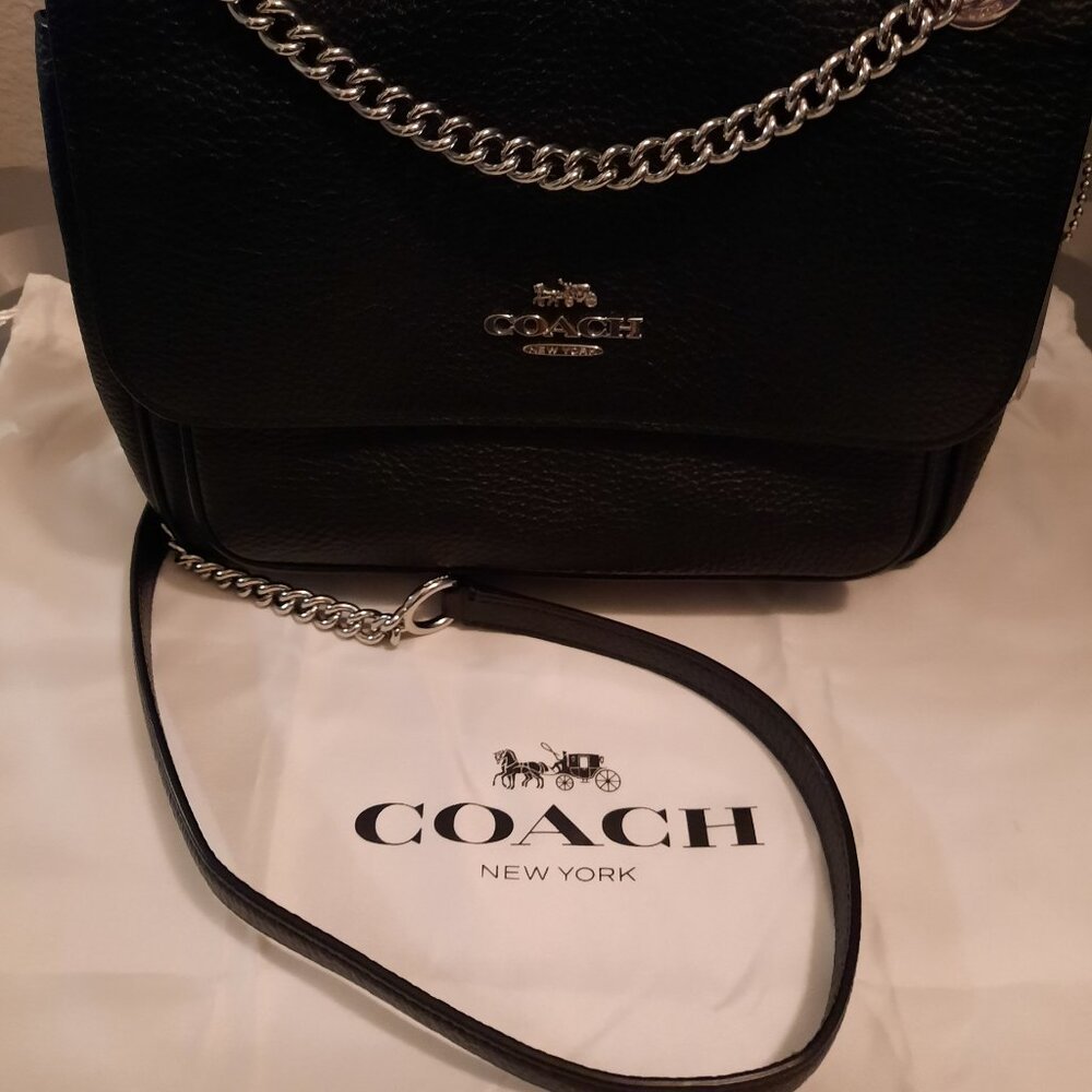 Pre-Owned COACH Klare Crossbody 25 w/Silver Chain in Black